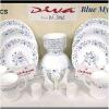 Diva Set Of 39 Pcs Flowered DinnerSet - White