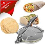Generic Silver Aluminum Dough Pastry Press Maker Pan Long Handle Foldable Chapati /Pancake/  Roti Maker