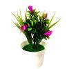 Generic Artificial Flower Plant Potted Bonsai Garden Home Table Party Room Decoration-Purple Red
