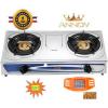 Annov 2 Burner Gas Cooker Stainless Steel+1 Potato Cutter