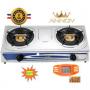 Annov 2 Burner Gas Cooker Stainless Steel+1 Potato Cutter