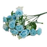 Generic 1 Bouquet 15 Heads Artificial Rose Faux Silk Flower Party Xmas Wedding Decor-Blue