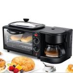 Generic 3-in-1 Breakfast Maker, Coffee Maker & Grill  - 600W - Black