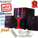 Iconix Sub Woofer With BT/FM 2.1CH+ Free 8GB + 4 WAY EXT