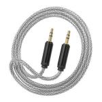 Generic Auxiliary Stereo Male To Male Audio Cable Nylon Braided- 1meter
