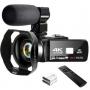 Generic 4K Digital Camcorder Camera Video Camera Wifi Vlogging Camera HD Touch-Screen Camera With Microphone And Remote Control Black