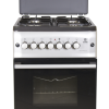 Mika MST55PI4GSL/HC 4 Gas Cooker with Electric Oven, Silver