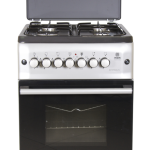Mika MST55PI4GSL/HC 4 Gas Cooker with Electric Oven, Silver