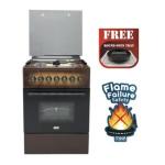 MIKA MST6031TLB/TRL Standing Cooker, 58cm x 58cm, 3 Gas Burner + 1 Electric Plate, Light Brown