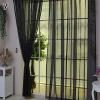 Generic Lightweight Gauzy Valances Door Window Curtain Drape-Black