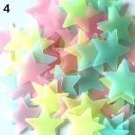 Generic 100/40Pcs 3D Glow in the Dark Stars Ceiling Wall Stickers Cute Living Home Decor-Colorful