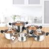 Jamespot 10PCS Cooking Pots Cookware Set  5pcs Pots+5pcs Lids