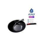 Nunix 32cm Non-Stick Wok Deep & Stir-Frying Pan -Glass Lid