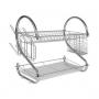 Generic 2 Tier Stainless Steel Dish Drainer Drying Rack - Silver