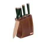 EDENBERG 7pcs Titanium Coated Knife Set With Wooden Stand