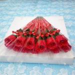 Generic Creative 10 Pcs Single Stem Artificial Rose Soap Made Flowers Decoration Gift-Red