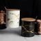 Generic Gold Marble Print Ceramic Mug With Wooden Lid  + Spoon 2pcs