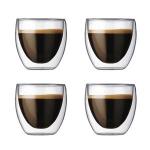 Generic 4 Pcs X 80ML Double Wall Coffee Glass Mug Cups Insulate Office Tea Mug