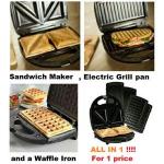 Lord 750W 3 In 1 Sandwich, Waffle Maker & Grill Breakfast Master
