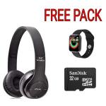 P47 Foldable Wireless Bluetooth Headphones With FM,,FREE SMART WATCH&32GB MEMORY CARD