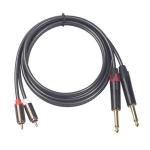 Generic Dual 1/4 To Dual RCA Cable 2 X 6.35 TS To 2 RCA Cables 5ft 6.35mm 1/4