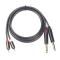Generic Dual 1/4 To Dual RCA Cable 2 X 6.35 TS To 2 RCA Cables 5ft 6.35mm 1/4