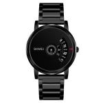 Generic SKMEI 1260 Fashion Creative Pointer Waterproof Quartz Wrist Watch with Stainless Steel Watchband (Black)