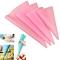 Generic 4 PCS Silicone Icing Piping Cream Pastry Bag Nozzle DIY Cake Decorating Tools(EVA Bag Pink 4 Mixed)