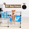 Generic 1PCS Assembly Steel Wire Mesh 35x35cm DIY Pet Cats Dogs Indoor Fence Cage Combination For Household-black