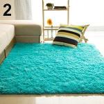 Fashion 7 By 10 Soft Fluffy Carpets - Anti Slip Room Rugs - Blue