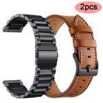 Generic Stainless Steel S For Amazfit Stratos/GTR 47mm/GTR 2 3 Pro/GTS 2mini Leather Band Let Mi Watch S1 Active/GTS 2 3/Bip S-Set 9