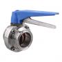 Generic Butterfly Valve with Blue Trigger Handle Stainless Steel