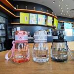 Generic Water Bottle Mini Plastic Reusable Drinking Water Cup DropResistant Leakproof Portable Flip Top Sports Water Bottles With A Rope