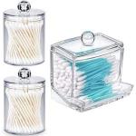 Generic Qtip Holder Cotton Swab Holder Storage Dispenser, Clear Cotton Ball Swab Holder, Apothecary Jars with Lids for Bathroom