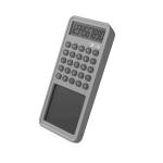 Generic 12 Digit Display Calculator Notepad LCD Writing Tablet Drawing Board Basic with Stylus Pen Erase Button Lock Gray