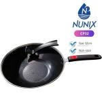 Nunix Enamel Non-Stick Wok Pans With Lid