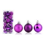 Generic 24Pcs 4/6/8cm Christmas Ball Ornament Baubles Xmas-Purple