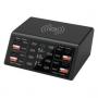 Generic USB Multi-Port Charger 4-Way Super Fast Charge 15W Wireless Charge Desktop Charger 8-Port Fast Charge EU Plug(Black)
