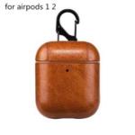 Generic Faux Leather Wireless Earphones Earbuds Protective Charging Case For Airpods Pro-Dark Brown