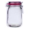 Generic Bottle shape storage Clear Bag Plastic Baggy Grip Self Seal Resealable Reclosable Zip Lock Bag For Home Sundries Storages(3pc red)