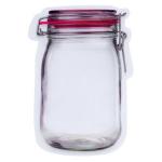 Generic Bottle shape storage Clear Bag Plastic Baggy Grip Self Seal Resealable Reclosable Zip Lock Bag For Home Sundries Storages(3pc red)