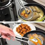 Generic 2 In 1 Oil Strainer Colander/Frying Tongs Oil Filter Clip