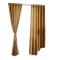 Generic 1Pc Through Rod Window Solid Color Panel Drape Door-Gold
