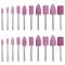 Generic 20 Pieces Rubber Polishing Bits Cylinder Shape Polishing Burrs Bit Electric Drill Rotary Tool Accessories(Pink purple)