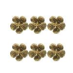 Generic 6Pcs/Lot Wedding Simple Plum Flower Napkin 5 Petals Lucky Flower Napkin Ring Table Decoration Ring-Gold