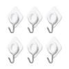 Miniso Rhombus Hook With Strong Adhesiveness 6pcs  - White