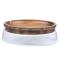 Generic Creative Glass Nuts and Dry Fruits Storage Box Container Double Layer Candy Storage Box with Wooden Lid for Kitchen,A