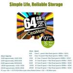 CeaMere 64GB MICRO SD MEMORY CARD PREMIUM QUALITY