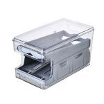 Generic Slide Type Egg Storage Box Double-Layer Egg Holder Fresh-Keeping Portable Transparent Food Container (Gray)