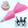 Brookside 8PcsSet Pastry Bag Tips Kitchen Cake Icing Piping Cream Cake Decorating Tools Reusable 6 Nozzle SetB